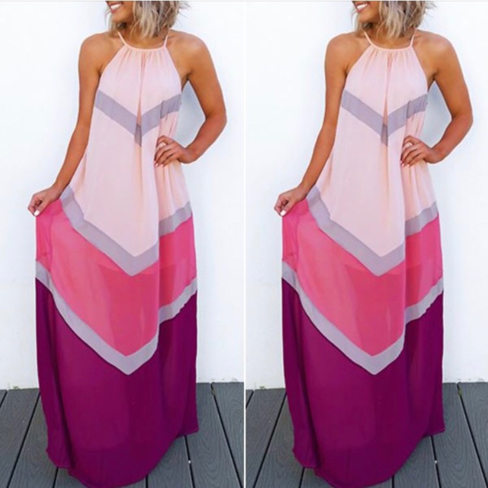 Chevron Maxi Dress - Picture 1 of 3